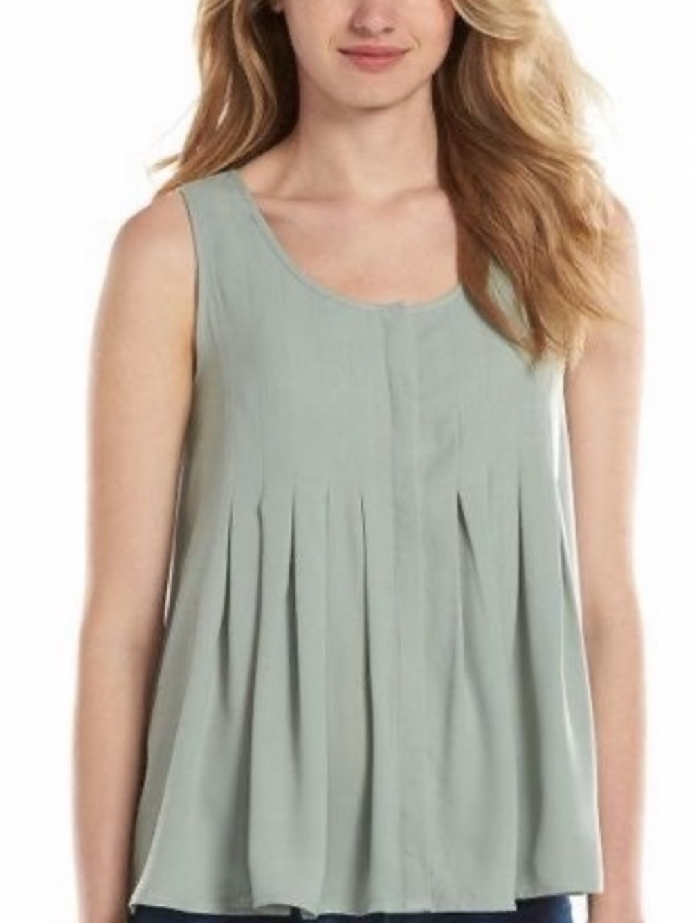 LC Lauren Conrad Sage Pleated Tank